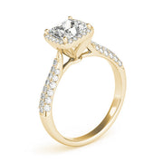 Regal Multi-Row Princess Diamond Engagement Ring in 10K/14K gold and platinum with certified lab-grown or natural diamonds