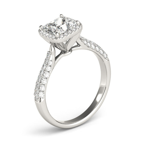 Regal Multi-Row Princess Diamond Engagement Ring in 10K/14K gold and platinum with certified lab-grown or natural diamonds