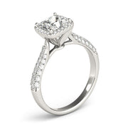 Regal Multi-Row Princess Diamond Engagement Ring in 10K/14K gold and platinum with certified lab-grown or natural diamonds