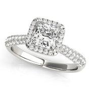Regal Multi-Row Princess Diamond Engagement Ring in 10K/14K gold and platinum with certified lab-grown or natural diamonds