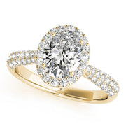 Sophisticated Multi-Row Oval Diamond Engagement Ring in 10K/14K gold and platinum with certified lab-grown or natural diamonds