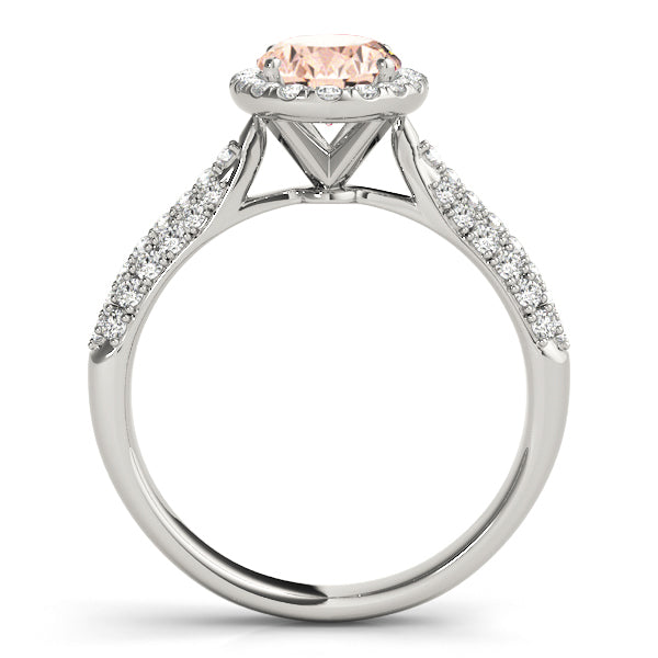 Sophisticated Multi-Row Oval Diamond Engagement Ring in 10K/14K gold and platinum with certified lab-grown or natural diamonds