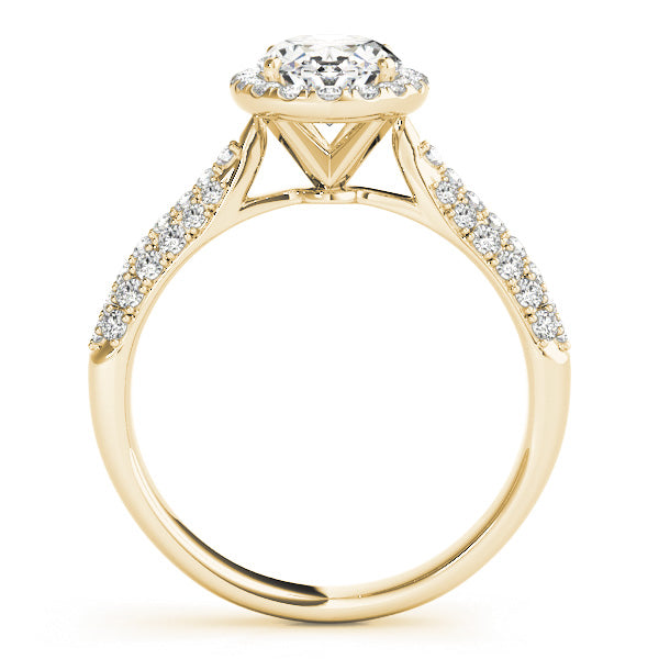 Sophisticated Multi-Row Oval Diamond Engagement Ring in 10K/14K gold and platinum with certified lab-grown or natural diamonds