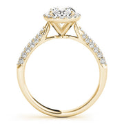 Sophisticated Multi-Row Oval Diamond Engagement Ring in 10K/14K gold and platinum with certified lab-grown or natural diamonds