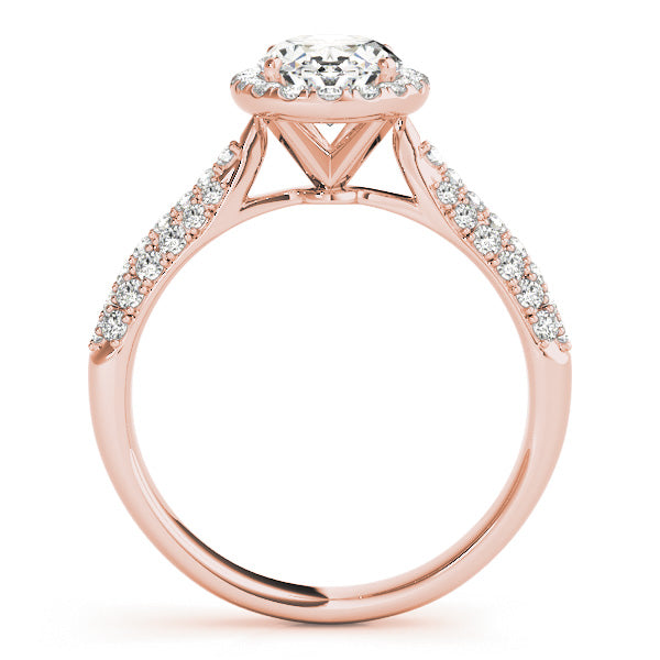 Sophisticated Multi-Row Oval Diamond Engagement Ring in 10K/14K gold and platinum with certified lab-grown or natural diamonds