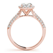 Sophisticated Multi-Row Oval Diamond Engagement Ring in 10K/14K gold and platinum with certified lab-grown or natural diamonds