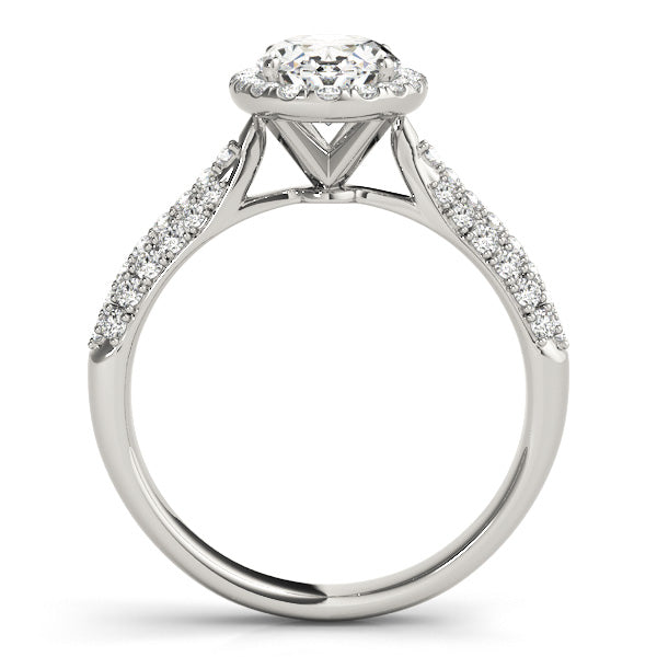 Sophisticated Multi-Row Oval Diamond Engagement Ring in 10K/14K gold and platinum with certified lab-grown or natural diamonds
