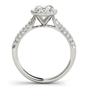 Sophisticated Multi-Row Oval Diamond Engagement Ring in 10K/14K gold and platinum with certified lab-grown or natural diamonds