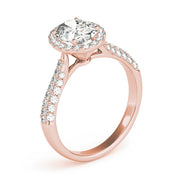 Sophisticated Multi-Row Oval Diamond Engagement Ring in 10K/14K gold and platinum with certified lab-grown or natural diamonds
