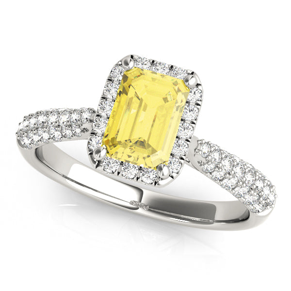 Eternal Multi-Row Emerald Diamond Engagement Ring in 10K/14K gold and platinum with certified lab-grown or natural diamonds