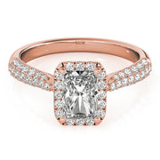 Eternal Multi-Row Emerald Diamond Engagement Ring in 10K/14K gold and platinum with certified lab-grown or natural diamonds