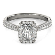 Eternal Multi-Row Emerald Diamond Engagement Ring in 10K/14K gold and platinum with certified lab-grown or natural diamonds