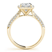 Radiant Multi-Row Cushion Diamond Engagement Ring in 10K/14K gold and platinum with certified lab-grown or natural diamonds