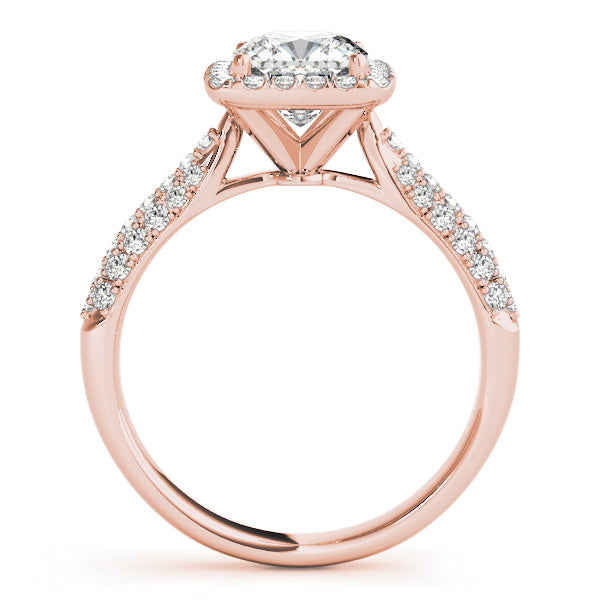 Radiant Multi-Row Cushion Diamond Engagement Ring in 10K/14K gold and platinum with certified lab-grown or natural diamonds