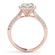 Radiant Multi-Row Cushion Diamond Engagement Ring in 10K/14K gold and platinum with certified lab-grown or natural diamonds