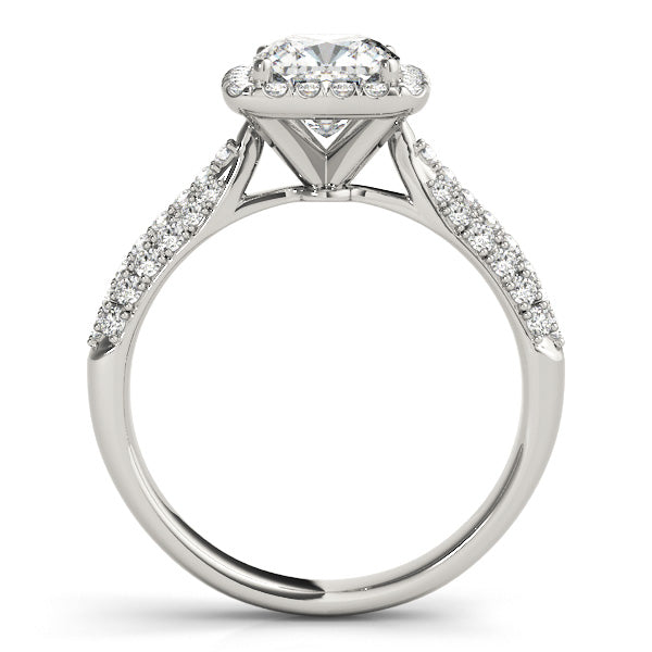 Radiant Multi-Row Cushion Diamond Engagement Ring in 10K/14K gold and platinum with certified lab-grown or natural diamonds