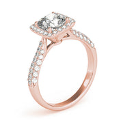 Radiant Multi-Row Cushion Diamond Engagement Ring in 10K/14K gold and platinum with certified lab-grown or natural diamonds