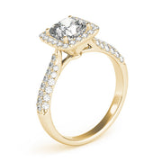 Radiant Multi-Row Cushion Diamond Engagement Ring in 10K/14K gold and platinum with certified lab-grown or natural diamonds