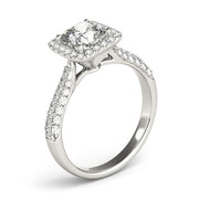 Radiant Multi-Row Cushion Diamond Engagement Ring in 10K/14K gold and platinum with certified lab-grown or natural diamonds