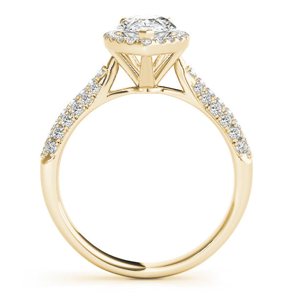 Brilliant Multi-Row Pear Diamond Engagement Ring in 10K/14K gold and platinum with certified lab-grown or natural diamonds
