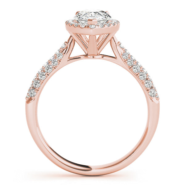 Brilliant Multi-Row Pear Diamond Engagement Ring in 10K/14K gold and platinum with certified lab-grown or natural diamonds