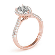 Brilliant Multi-Row Pear Diamond Engagement Ring in 10K/14K gold and platinum with certified lab-grown or natural diamonds