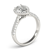 Brilliant Multi-Row Pear Diamond Engagement Ring in 10K/14K gold and platinum with certified lab-grown or natural diamonds