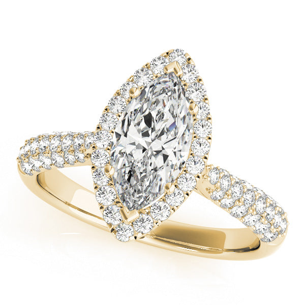 Majestic Multi-Row Marquise Diamond Engagement Ring in 10K/14K gold and platinum with certified lab-grown or natural diamonds