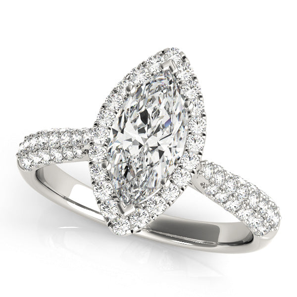 Majestic Multi-Row Marquise Diamond Engagement Ring in 10K/14K gold and platinum with certified lab-grown or natural diamonds