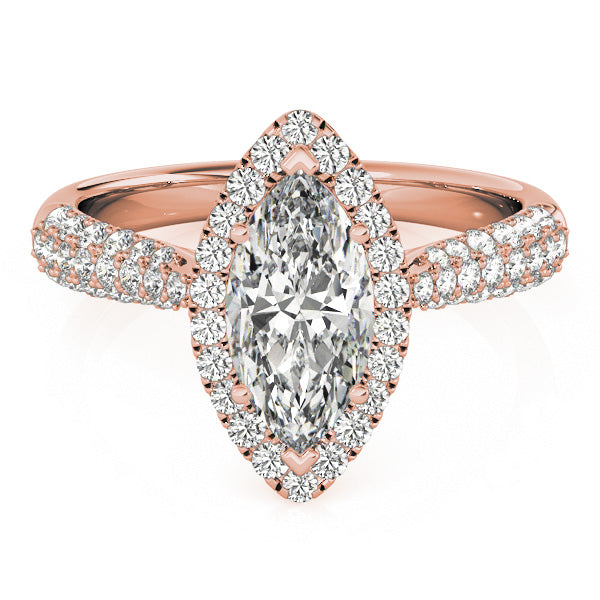 Majestic Multi-Row Marquise Diamond Engagement Ring in 10K/14K gold and platinum with certified lab-grown or natural diamonds