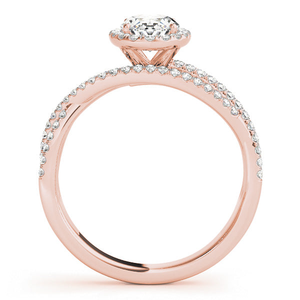 Sculpted Sidestone Oval Diamond Engagement Ring in 10K/14K gold and platinum with certified lab-grown or natural diamonds