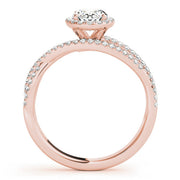 Sculpted Sidestone Oval Diamond Engagement Ring in 10K/14K gold and platinum with certified lab-grown or natural diamonds