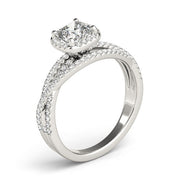 Couture Sidestone Cushion Diamond Engagement Ring in 10K/14K gold and platinum with certified lab-grown or natural diamonds