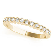 Milgrain Half Eternity Ring in 10K/14K gold and platinum with certified lab-grown or natural diamonds