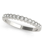 Milgrain Half Eternity Ring in Gold & Platinum