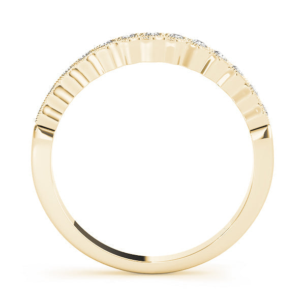 Milgrain Half Eternity Ring in Gold & Platinum