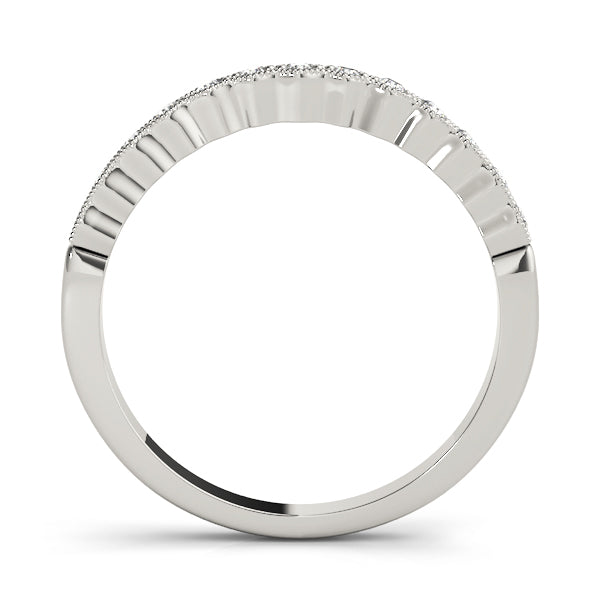 Milgrain Half Eternity Ring in Gold & Platinum