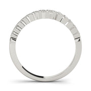Milgrain Half Eternity Ring in Gold & Platinum