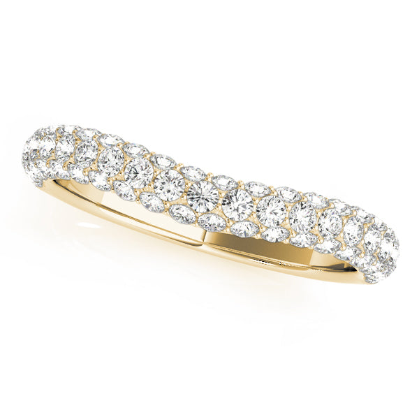 Pavé Curved Half Eternity Ring in 10K/14K gold and platinum with certified lab-grown or natural diamonds