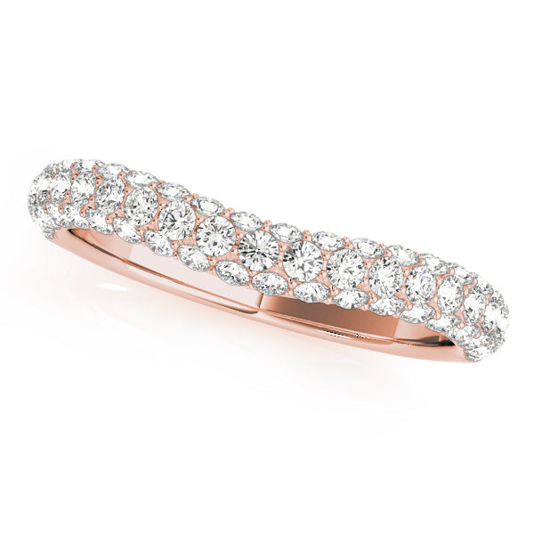 PavÃ£Â© Curved Half Eternity Ring in Gold & Platinum