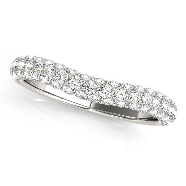 PavÃ£Â© Curved Half Eternity Ring in Gold & Platinum