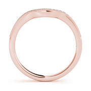 Milgrain Prong Set Curved Half Eternity Ring in Gold & Platinum
