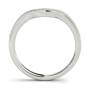 Milgrain Prong Set Curved Half Eternity Ring in Gold & Platinum