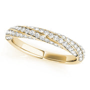 Twisting Diamond Half Eternity Ring in 10K/14K gold and platinum with certified lab-grown or natural diamonds