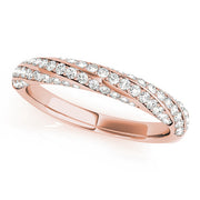 Twisting Diamond Half Eternity Ring in Gold & Platinum