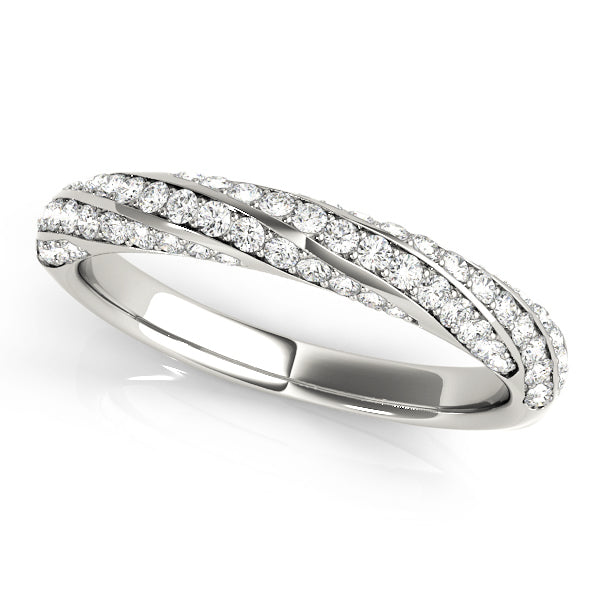 Twisting Diamond Half Eternity Ring in Gold & Platinum