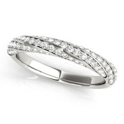 Twisting Diamond Half Eternity Ring in Gold & Platinum