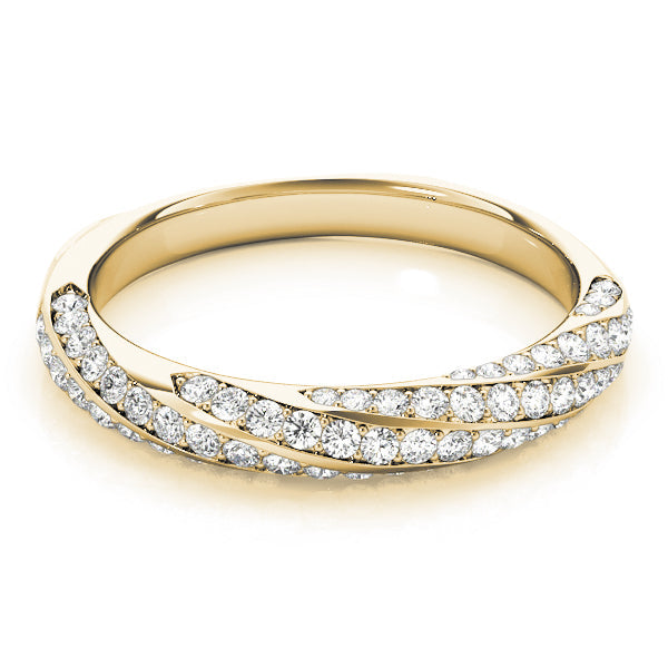 Twisting Diamond Half Eternity Ring in Gold & Platinum