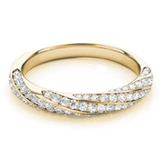 Twisting Diamond Half Eternity Ring in Gold & Platinum