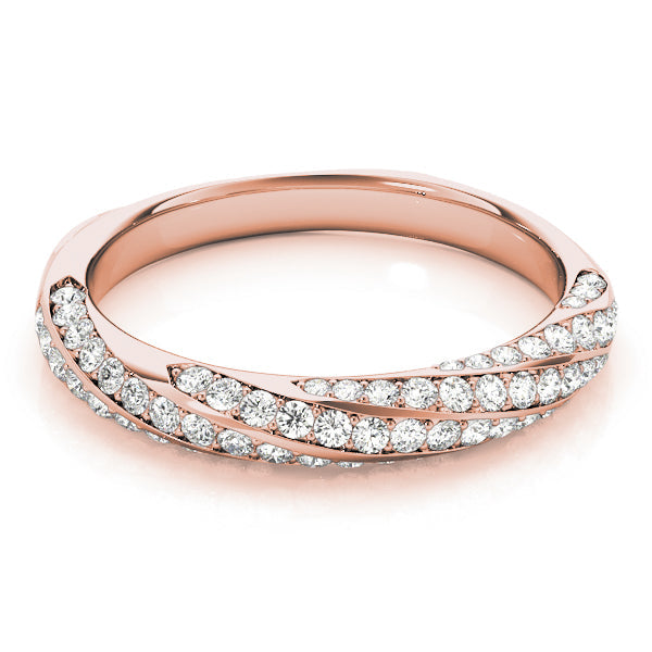 Twisting Diamond Half Eternity Ring in Gold & Platinum